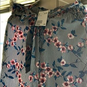 H&M paper bag wide leg pants